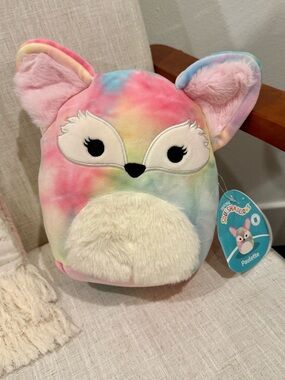 *NWT Squishmallows Paulette Pastel Tie-Dye Fox Plush, 8 inch